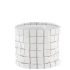 PANIER COTON IMPRIME MOTIF CARRE NATUREL 19X16CM