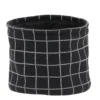 PANIER COTON IMPRIME MOTIF CARRE NOIR 19X16CM