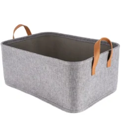 PANIER DE RANGEMENT POLYESTER EVA 44X31X18CM GRIS