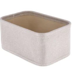 PANIER DE RANGEMENT POLYESTER EVA 26X17.5X12CM BEIGE