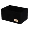 PANIER EN POLYESTER EFFET VELOURS 30X20X15CM NOIR