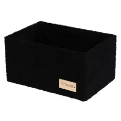 PANIER EN POLYESTER EFFET VELOURS 30X20X15CM NOIR