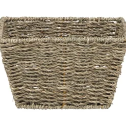 PANIER EVASE POIGNEES MATIERE VEGETALE 23X17X14CM NATUREL