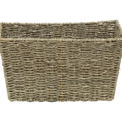 PANIER EVASE POIGNEES MATIERE VEGETALE 32X23X17CM NATUREL