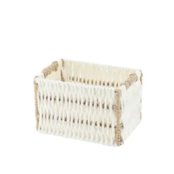 PANIER PAPIER BICOLORE 15.5X11X10CM BLANC NATUREL