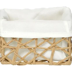 PANIER PM PAPIER FICELLE TISSU CREME