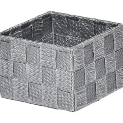PANIER POLYESTER GRIS 13X13X9.5CM