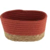 PANIER RECTANGLE COTON TERRACOTTA NATUREL 23X15X13.5CM