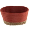 PANIER RECTANGLE COTON TERRACOTTA NATUREL 21X13X12CM