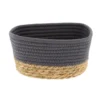 PANIER RECTANGLE COTON VEGETALE 21X13X12CM GRIS NATUREL