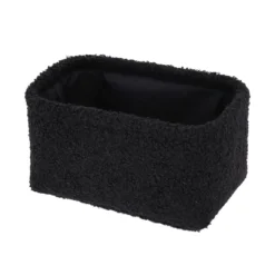 PANIER RECTANGLE FACON BOUCLETTE 22X14X10.5CM NOIR