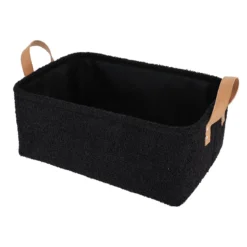 PANIER RECTANGLE FACON BOUCLETTE 44X31X17CM NOIR