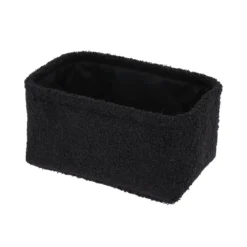 PANIER RECTANGLE FACON BOUCLETTE 26X17.5X12CM NOIR