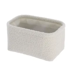PANIER RECTANGLE FACON BOUCLETTE 22X14X10.5CM NATUREL