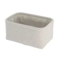 PANIER RECTANGLE FACON BOUCLETTE 26X17.5X12CM NATUREL