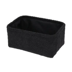 PANIER RECTANGLE FACON BOUCLETTE 30X20.5X13.5CM NOIR