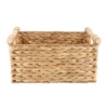 PANIER RECTANGLE JACINTHE POIGNEES BOIS 32X22X15CM NATUREL
