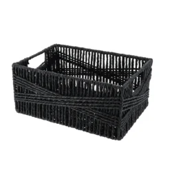 PANIER RECTANGLE PAPIER 30X20.5X13.5CM NOIR