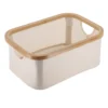 PANIER RECTANGLE PLIABLE CERCLAGE BAMBOU NATUREL