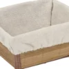 PANIER RECTANGULAIRE EVASE EN BAMBOU ET PP BAMBOU TISSU BLAN