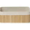 PANIER RECTANGULAIRE GM BAMBOU TISSU LIN