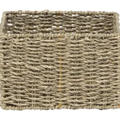 PANIER RECTANGULAIRE MATIERE VEGETALE 22X19X14CM NATUREL