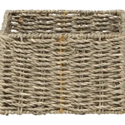 PANIER RECTANGULAIRE MATIERE VEGETALE 18X15X12CM NATUREL