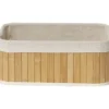 PANIER RECTANGULAIRE MM BAMBOU TISSU LIN