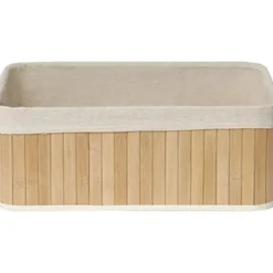 PANIER RECTANGULAIRE TGM BAMBOU TISSU LIN