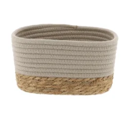 PANIER RECTANGULAIRE 21X13X12CM TAUPE NATUREL