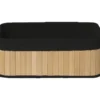 PANIER RECTANGULAIRE 33.5X22X13CM BAMBOU TISSU LIN NOIR
