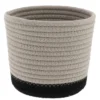 PANIER ROND COTON FICELLE NOIR D.17X14CM