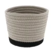PANIER ROND COTON FICELLE NOIR D.15X12CM