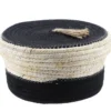 PANIER ROND COUVERCLE COTON MAIS 21X11CM NATUREL NOIR