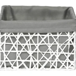 PANIER TGM PAPIER BLANC TISSU GRIS