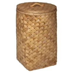 PANIER BOIS CLAIR LINGE D.31X54.5CM