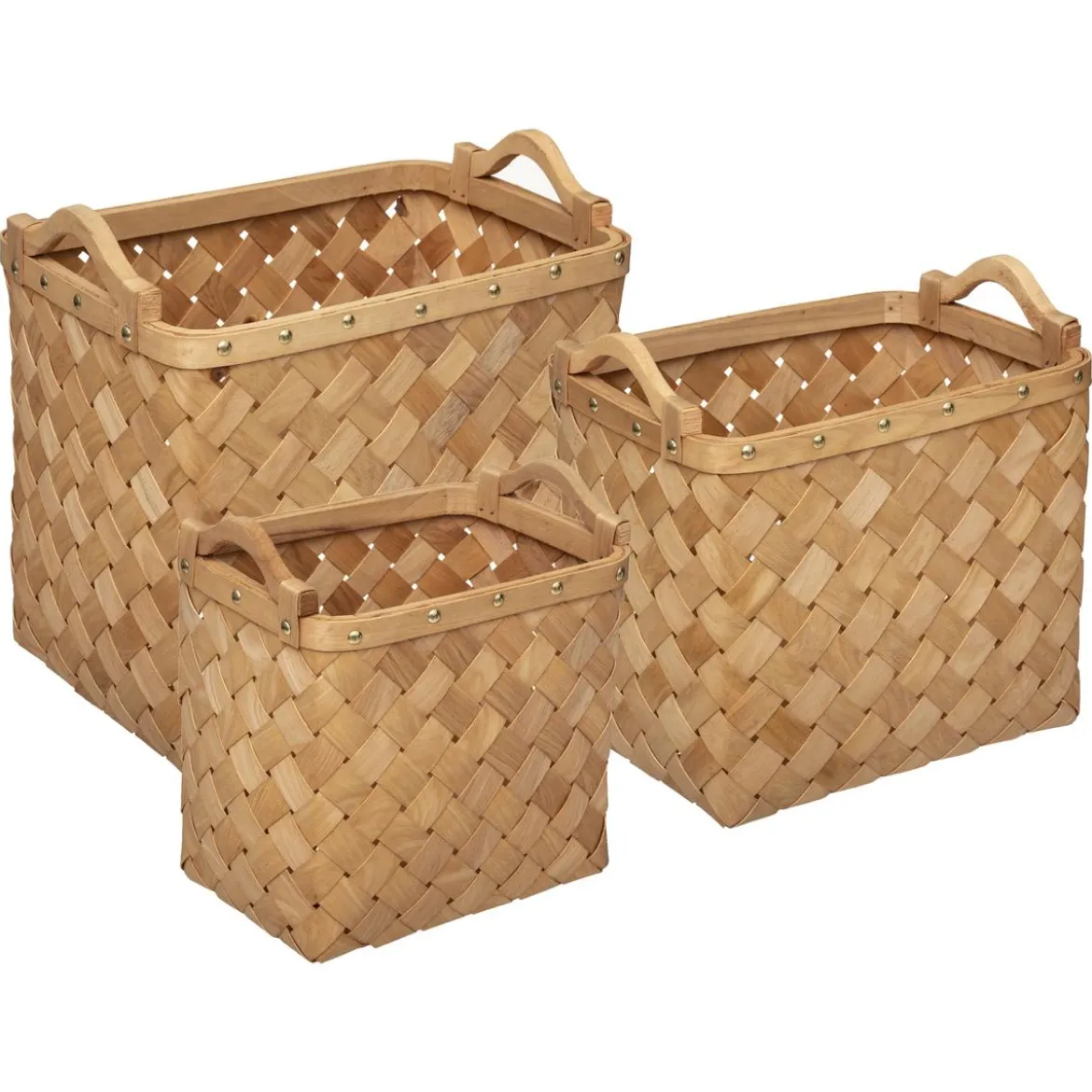 PANIER BOIS CLAIR RECTANGLE D.31.2X23.5X25.5CM