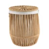 PANIERE A LINGE COUVERCLE POIGNEES FACON CORDE TAUPE 37X45CM