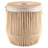 PANIERE A LINGE COUVERCLE POIGNEES FACON CORDE BEIGE 45X50CM