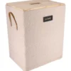 PANIERE A LINGE EFFET VELOURS 40X30X51.5CM BEIGE