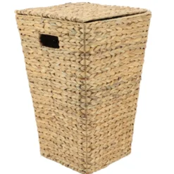 PANIERE A LINGE JACINTHE EVASEE AVEC COUVERCLE NATUREL