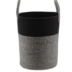 PANIERE A LINGE NOIR CHINE D.32X38CM