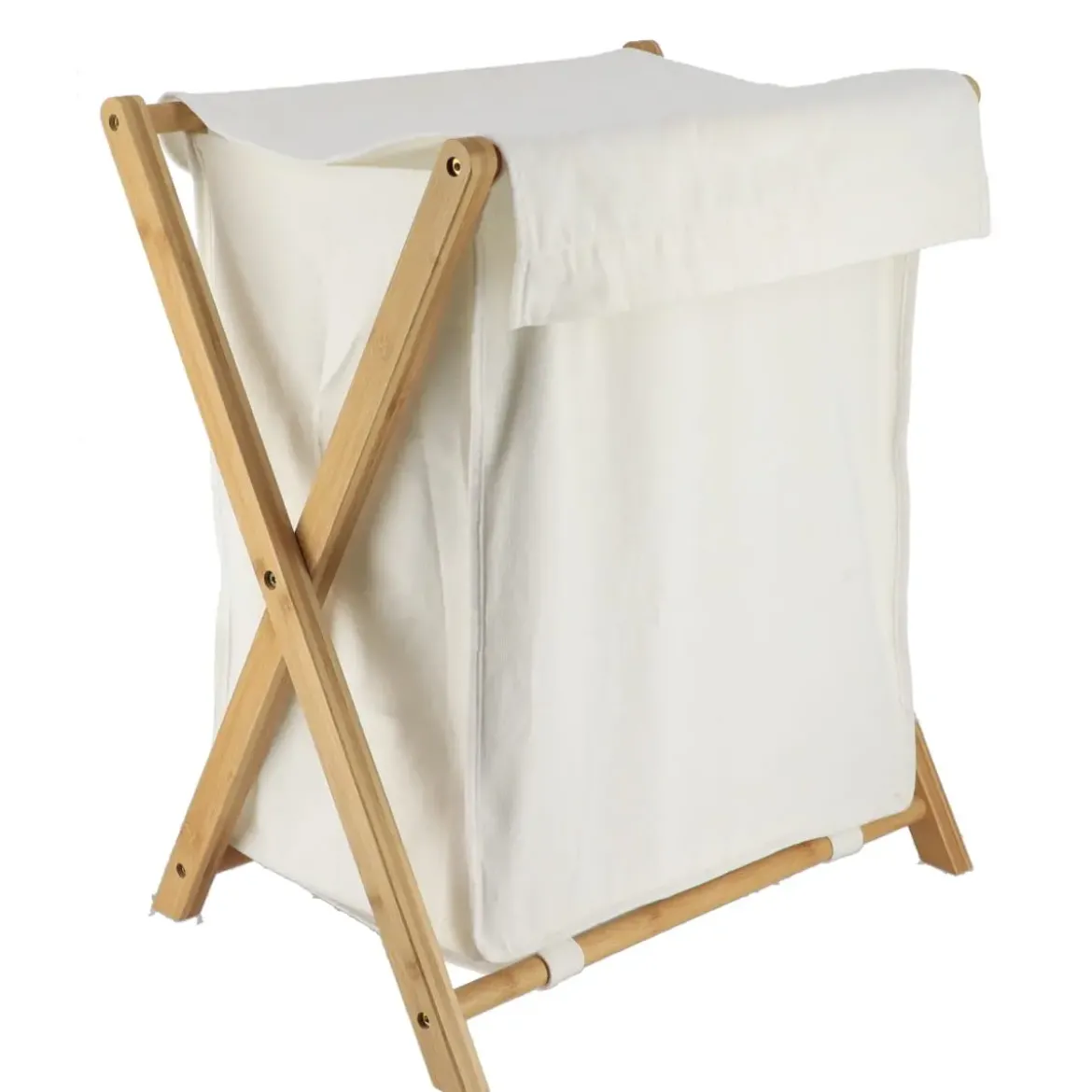 PANIERE A LINGE PLIABLE BAMBOU 54L NATUREL BAMBOU