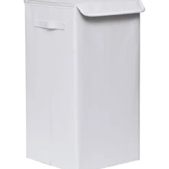 PANIERE A LINGE PLIABLE PVC MDF BLANC