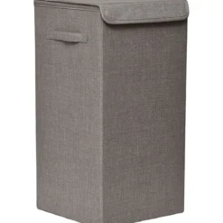 PANIERE A LINGE PLIABLE TISSU POLYESTER TAUPE CHINE