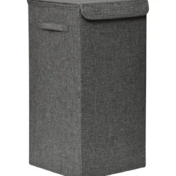 PANIERE A LINGE PLIABLE TISSU POLYESTER GRIS CHINE