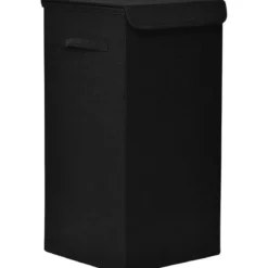 PANIERE A LINGE PLIABLE TISSU POLYESTER NOIR