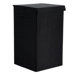 PANIERE A LINGE PLIABLE TISSU NOIR