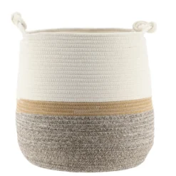 PANIERE A LINGE PM D33X37CM NATUREL MARRON CHINE