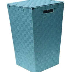 PANIERE A LINGE POLYESTER EVASEE  TURQUOISE